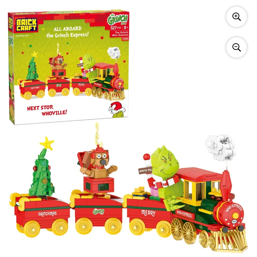 NEW Brick Craft 72358 Dr. Seuss THE GRINCH WHO-EXPRESS 527pc Train Building Set